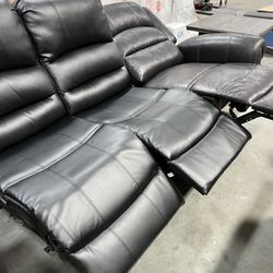 Closeout Deal! Power Motion Recliner Sofa, Recliner, Recliner Sofa With USB Charger, Faux Leather recliner , Black Recliner, Power Recliner Couch,Sofa