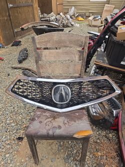 Fits NEW ACURA TLX 2018 2019 2020 Front Grille Grill w/Emblem Black/Chrome
