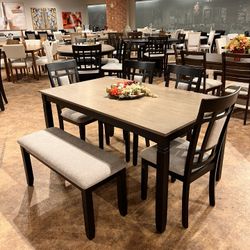 Dining Set 4 Chairs Table And Bench NEW