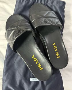 Authentic Prada Nappa leather slides size 7