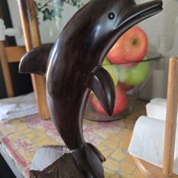 Vintage hand carved Ironwood dolphin