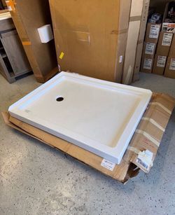 48”X36” Shower Corner Base Left Drain In White