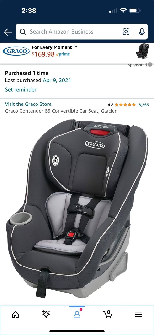 Graco contender 65 convertible car seat glacier