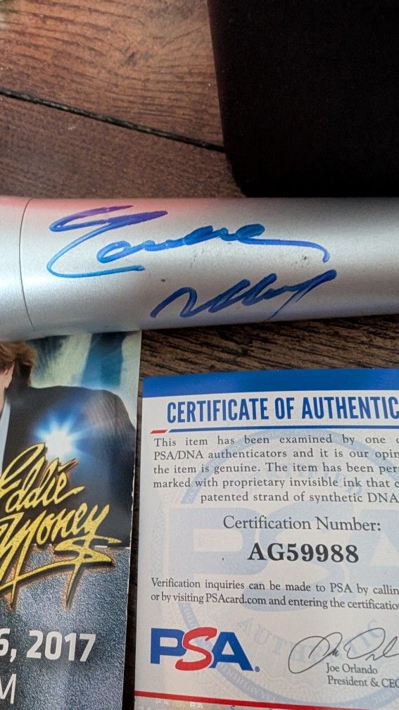 Eddie Money Mic Signed with COA in Box