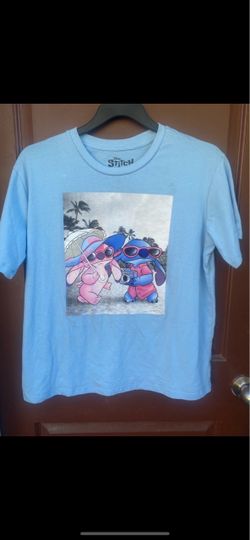 Disney Stitch Graphic T-Shirt Light Blue