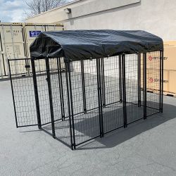 New $290 Large Heavy Duty Kennel with Cover Dog Cage Crate Pet Playpen (8’L x 4’W x 6’H)