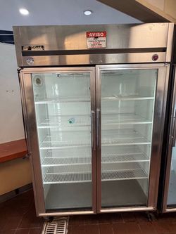 True Two-Door Commercial Glass Refrigerator