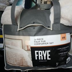 3 Piece Faux Fur Comforter Set