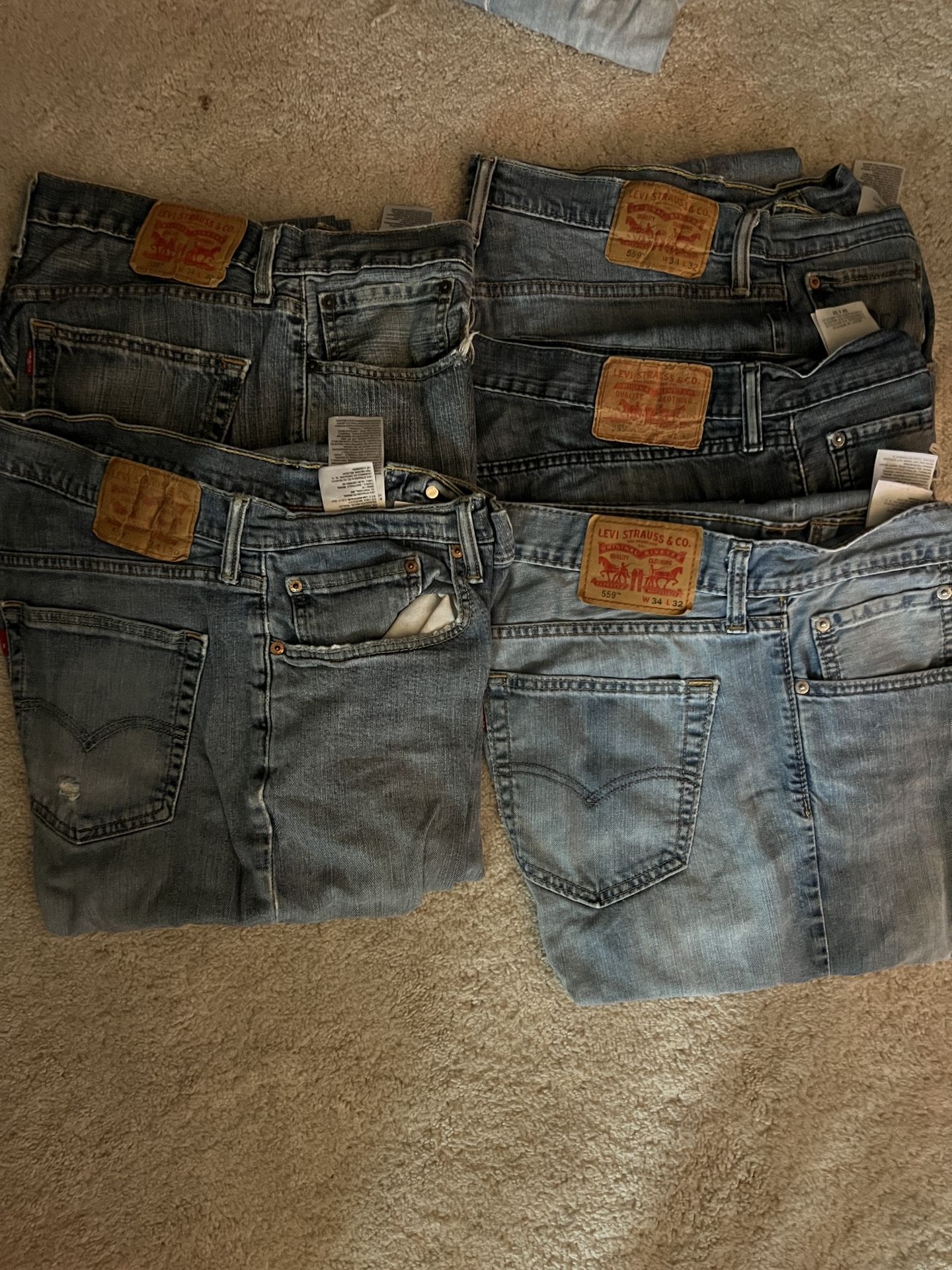 Vintage Worn Levi’s Size 34 Waist 559’s