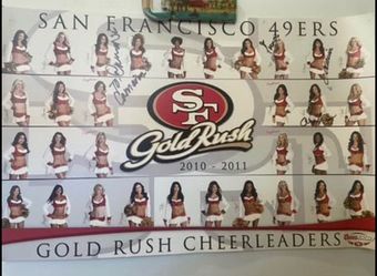 2010-2011 Coors LIGHT GOLDRUSH SAN FRANCISCO 49ERS CHEERLEADER POSTER SIGNED 16 3/4 x 101/2