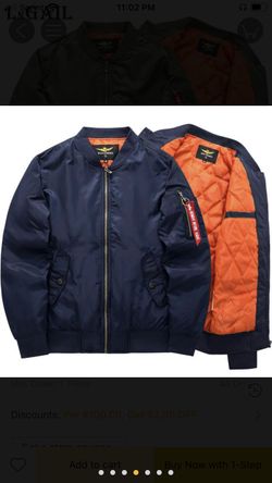 Bomber jacket Medium blue orange