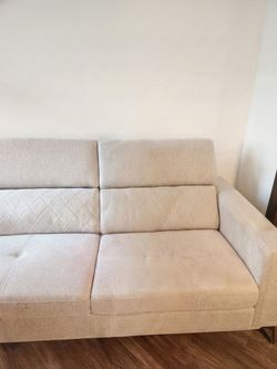 Modern L-Shaped Sectional Sofa with Adjustable Headrests – Beige / Dove