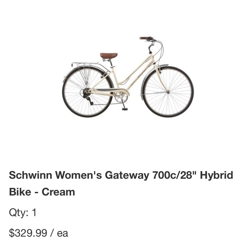 Schwinn Women's Gateway 700c/28" Hybrid Bike - Cream