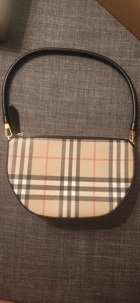 Burberry Vintage Check Half Moon Pouch