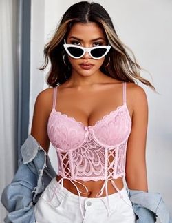 Avidlove - Women's Lace Bralette, Underwire Corset Crop Top