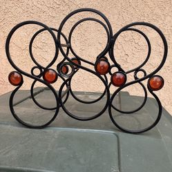 Black Rod Iron 6 Bottle Wine Rack