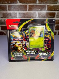 Pokemon Mega Evolution Perfect Order 3-Pack Blister Chikorita