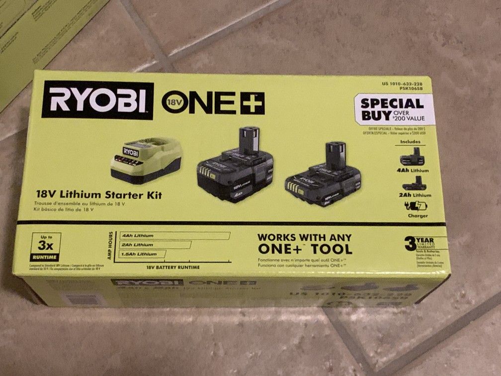 RYOBI ONE+ 18V 2x Batteries