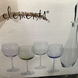 Glass Wine Decanters with Multi Color Glasses New, Reduced