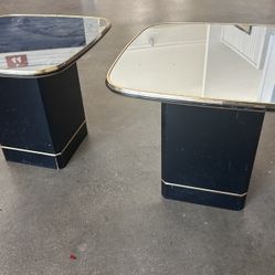 Black And Glass End Tables  Great shape 