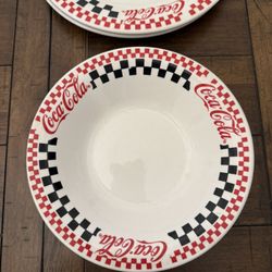 Vintage 1996 Coca Cola Plate: Gibson Red & White Ceramic Plates