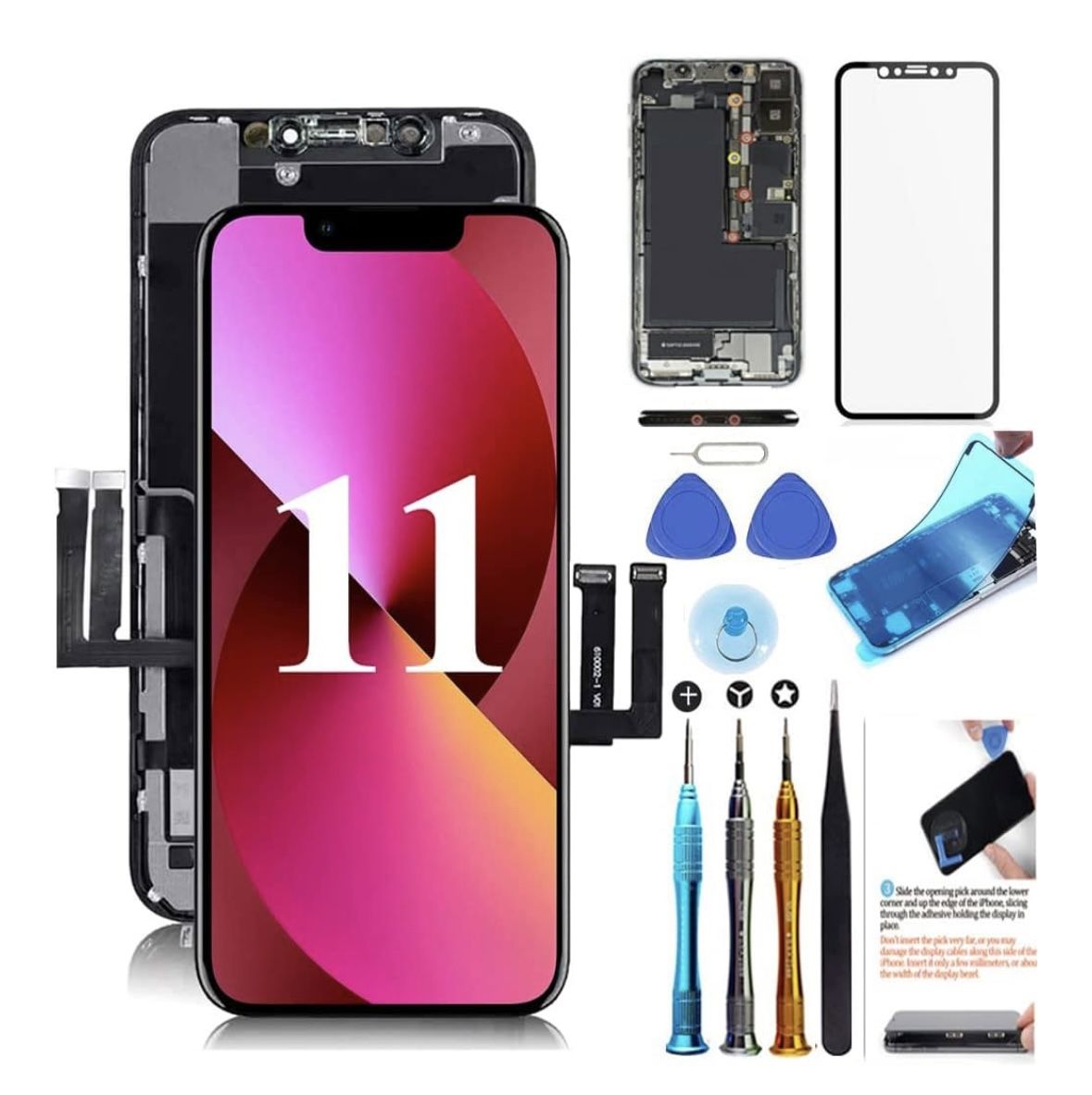 iPhone 11 Screen Replacement 6.1 inch LCD Display3D Touch Digitizer Frame Assembly Full Repair Kit