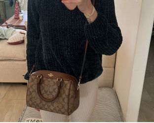 Coach Handbag Mini Bennett Satchel Signature Brown Leather