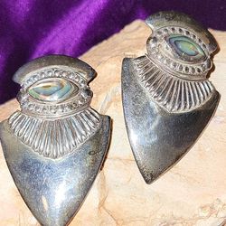 SS/Abalone 80's Style Earrings 