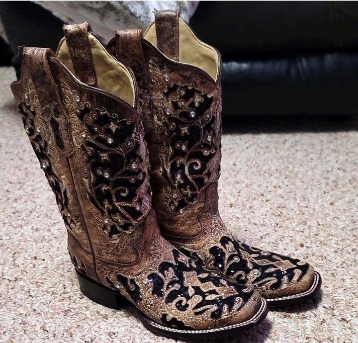 Corral Women's Sequin & Rhinestone Inlay Western Boots - Square Toe