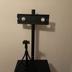 PERLESMITH Mobile TV Cart with Wheels Up to 60” TV’s + Adjustable Tripod for Phones & Cameras