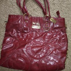 Red Coach Shoulder Bag