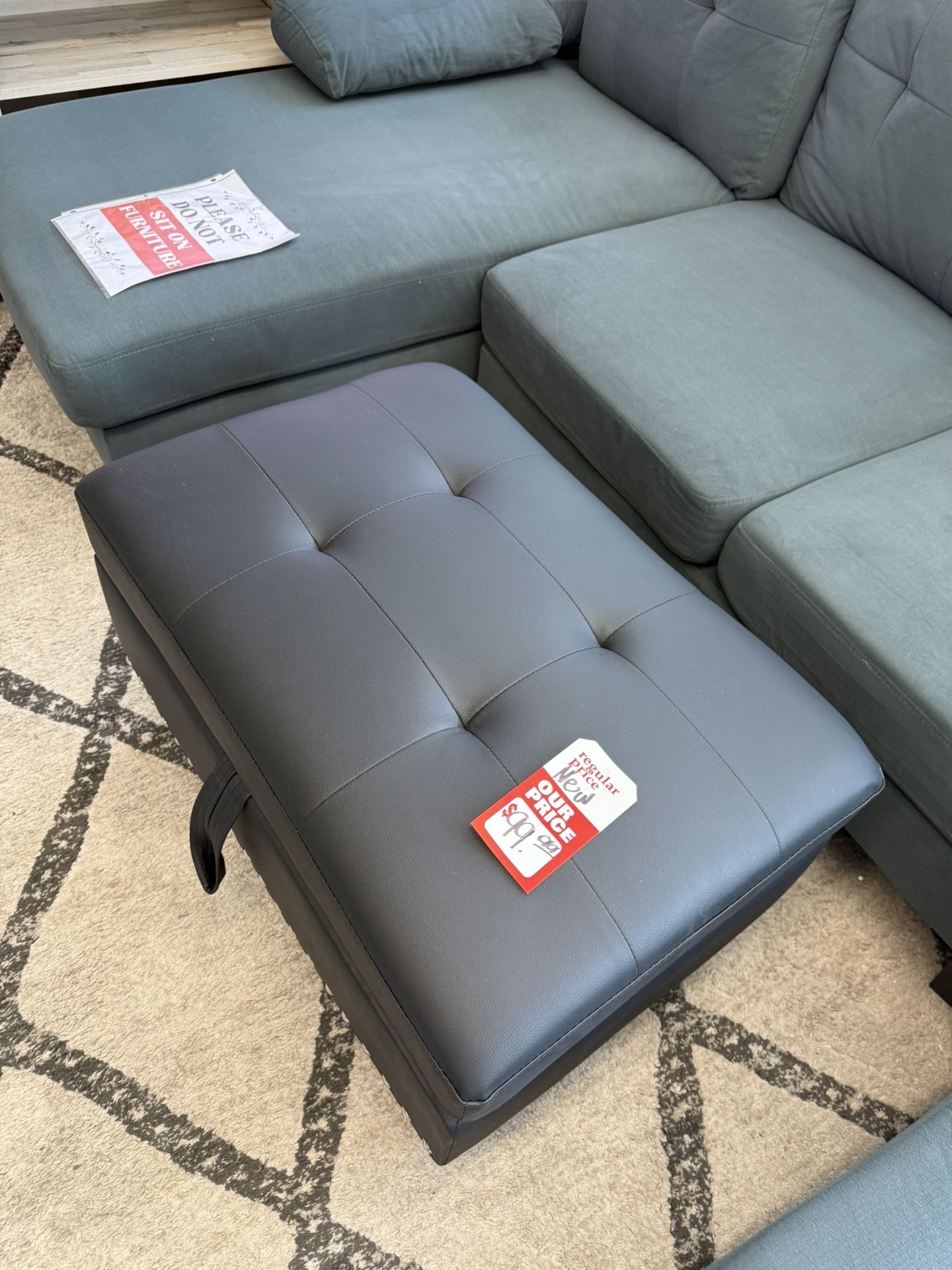 Brand New Black Storage Ottoman