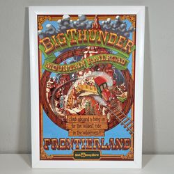 Disney Big Thunder Mountain Railroad Frontierland Poster WDW Framed 19.5x13.5
