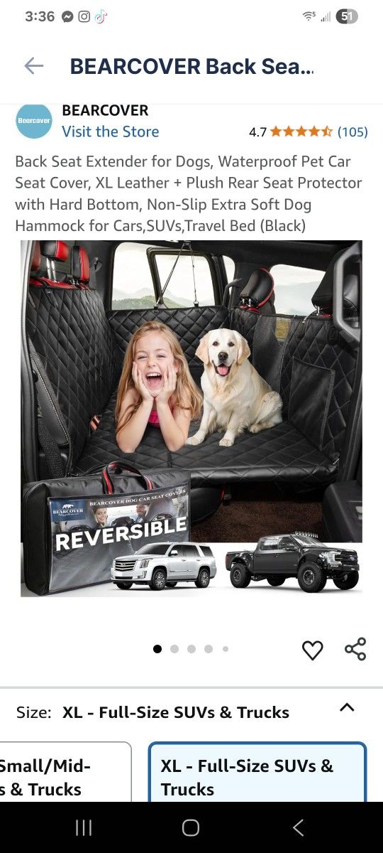 BEARCOVER Back Seat Extender for Dogs
