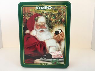 Collectible Only Oreo 85th Anniversary Holiday Tin Box Santa Christmas 1997