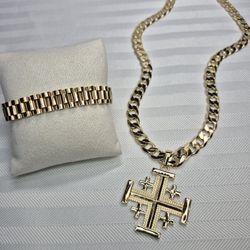 3 Pieces Men's Set 14K Gold Plated High Quality Non Tarnish Exelent Quality 