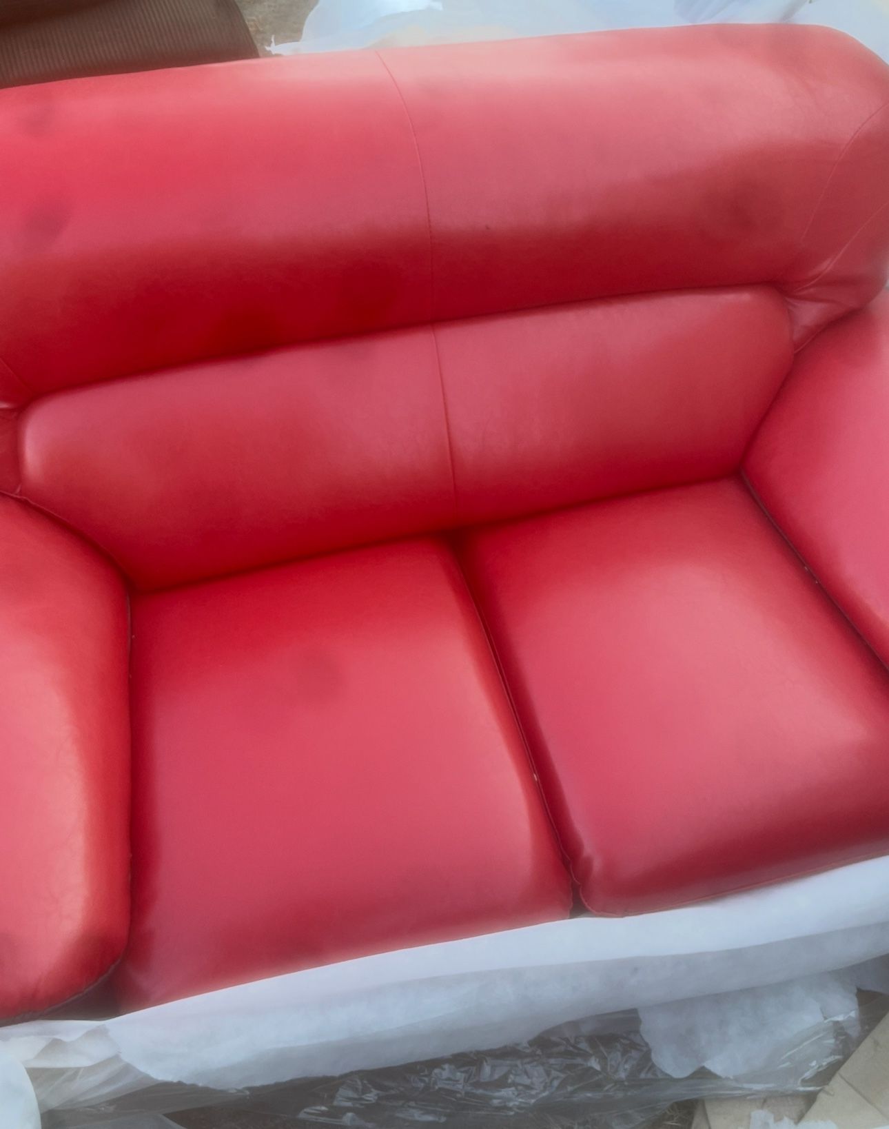Loveseat Red Leather