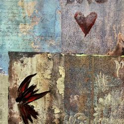 Mixed Media Decoupage 8x10 Love Painting