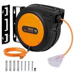 Retractable Extension Cord Reel - 45 ft - Heavy Duty - New