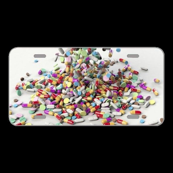 License Plate Novelty Car Front Pills Medicine Medical Health Drug