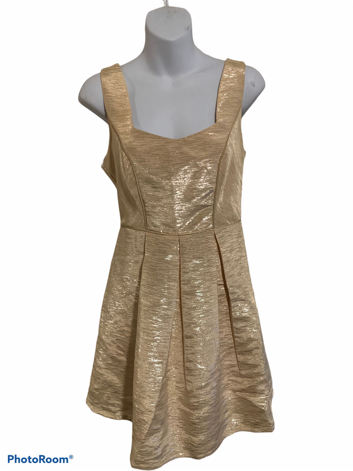 Minuet Gold Dress W/ Back Cutout 