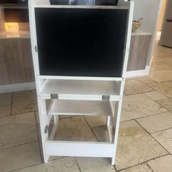 Kids Kitchen Step Stool With Chalk Board And Table 
