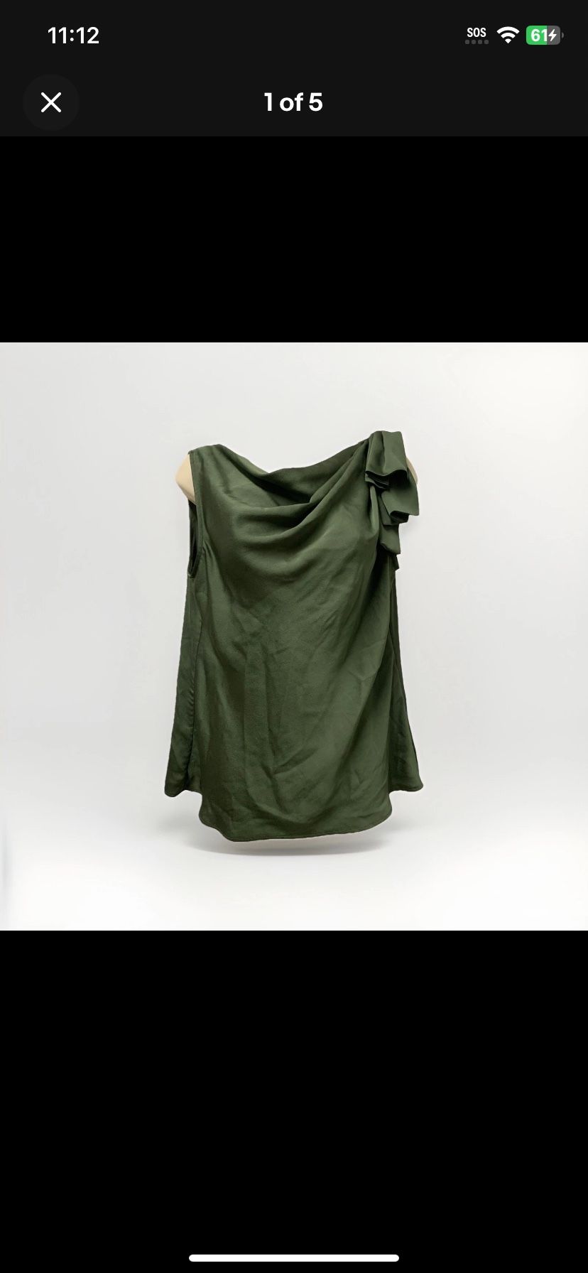 Adult Women Medium Green Blouse Banana Republic Sleeveless Side Bow