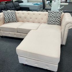 Ivory Microfiber Sectional On Sale 🇺🇸