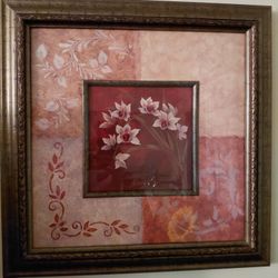 Viv Bowles Orchid Print Inspiration Red ll in Cherry Frame
