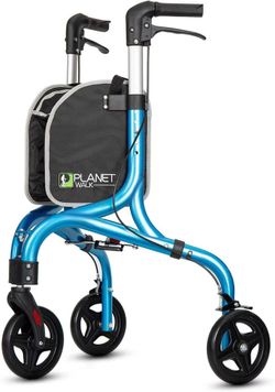 🌟 BRAND NEW Planetwalk 3-Wheel Folding Rolling Walker (Brilliant Blue) 🌟