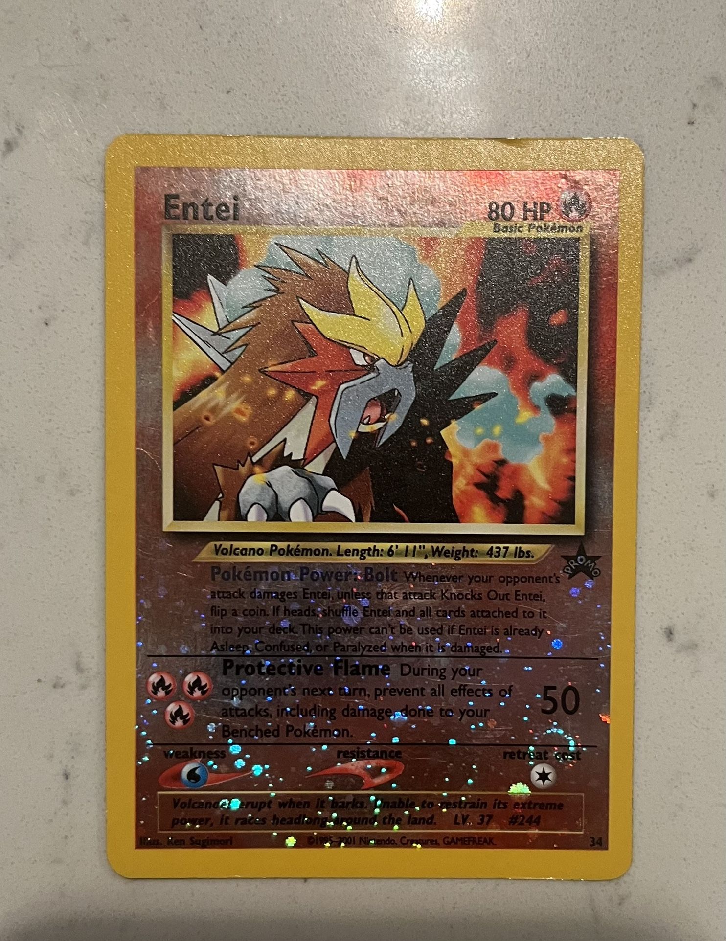 Holo Entei – Pokémon Promo – Vintage 2001 Legendary Card