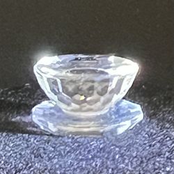 Czech 1980s Faceted Crystal Mini Candle Holder, 0.5”