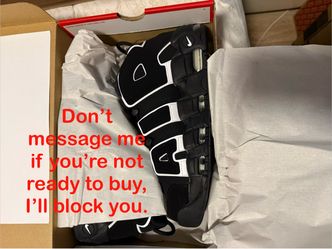 Nike Air More Uptempo Black White Sneakers