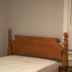 Queen/Full Solid Maple Headboard, footboard, Side Rails & Metal Frame 